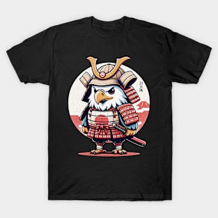 Kawaii Samurai Animal Eagle Warrior Katana Cute Mount Fuji T-Shirt